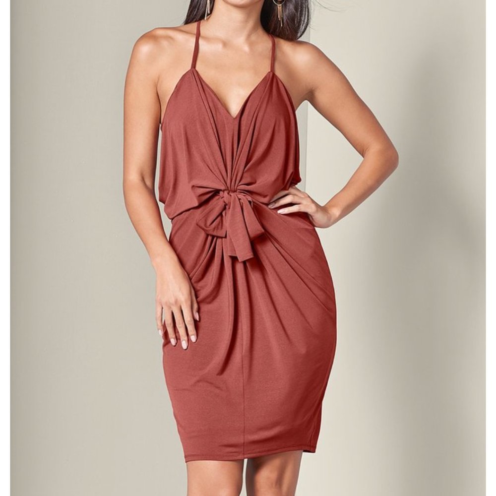 Rust mini dress